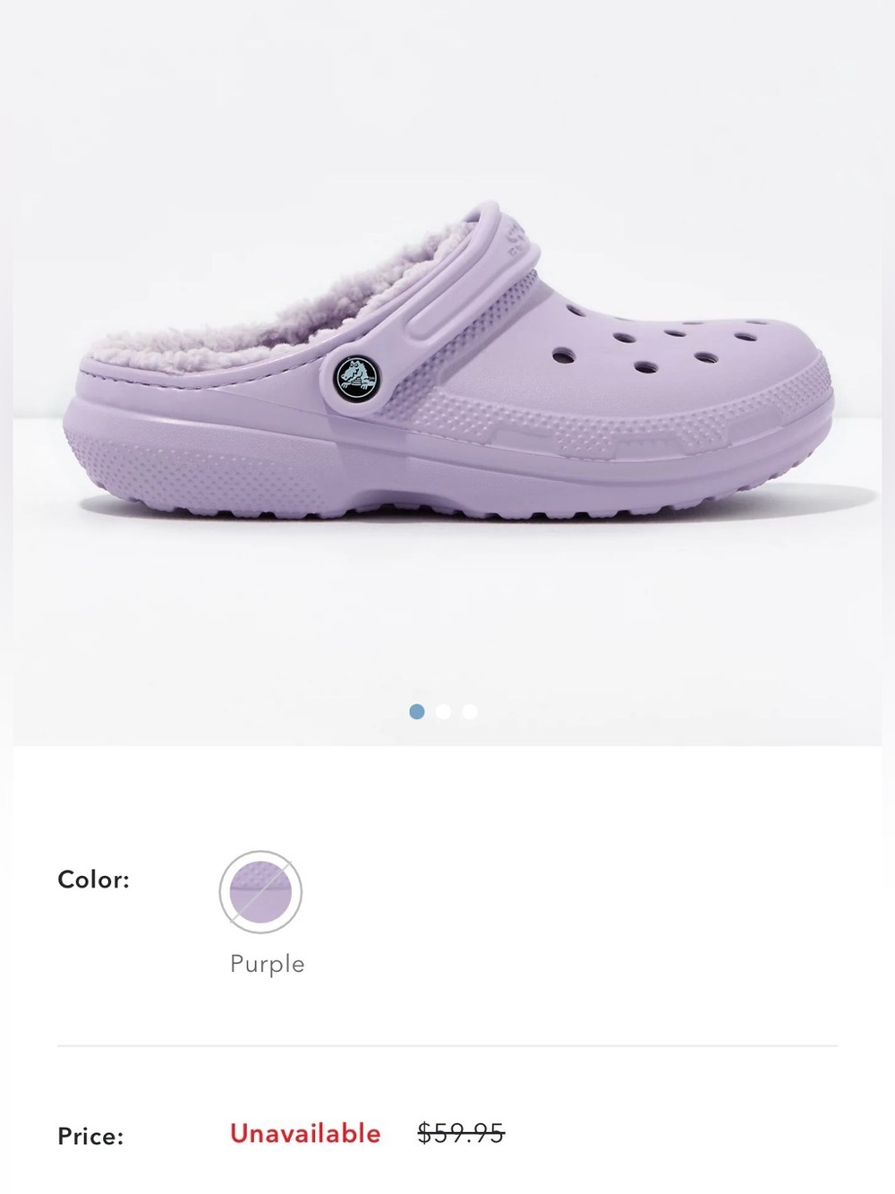 Purple lined crocs - Picture 9 of 9
